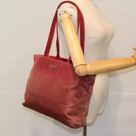 PRADA Hand Bag Nylon Red Auth - Picture 1 of 15
